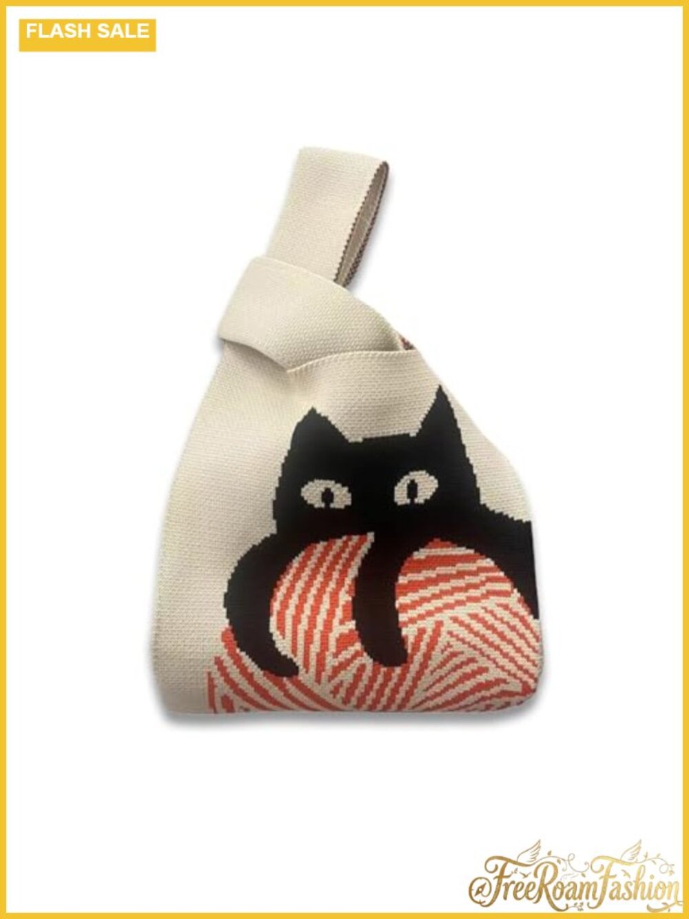 Polyester Knit Wrist Bag Small Minimalist Animal Print Wristlet Handbag for